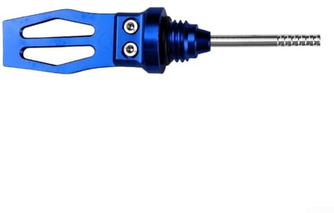 Asta di livello dell'olio per moto con chiare marcature di misurazione in lega di alluminio, adatta per piloti e meccanici che cercano un accurato monitoraggio del livello dell'olio motore (blu)