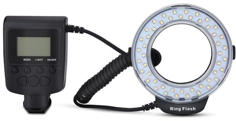 Generic Luz de Flash Anular, Pantalla LCD de Plástico LCD LED con Adaptador de Filtro de Color para para para para para para la Mayoría de Las Cámaras