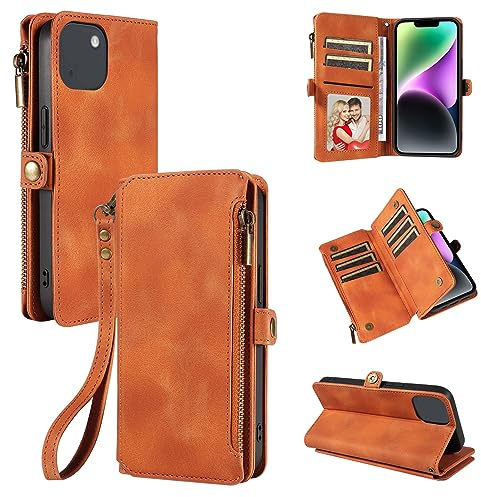 MENDUNER Imitationslädertelefonfodral, Handband Anti -fingeravtryck Imitationsläder Telefonomslag, Vintageleather Som Visar Din Personlighet och Smak (BROWN #16)