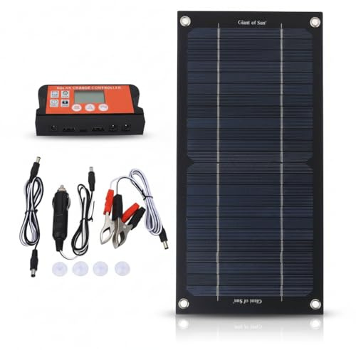 600 W Solarpanel-Ladegerät aus monokristallinem Silizium, 100 A Laderegler, Solarmodul-Kit mit Verlängerungskabel und Batterie-Clip für Wohnmobil, Outdoor, Camping