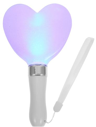 ifundom Herzform LED Leuchtstab 15 Farben, Bunter Lightstick Kpop Konzert Accessoires, Leicht ABS Leuchtstäbe für Party Hochzeit Geburtstag, Weiß, 21.5cm