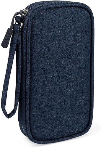 XFSRG Organizador de Cables Estuche Rectangular Organizador Escritorio Bolsa Almacenamiento para Cargadores Accesorios Electrónicos y Gestión Cables de Viaje (Azul)