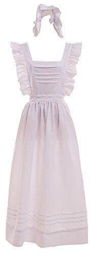 GRACEART Edwardian Victorian Maid Pinafore Apron (Pure Cotton Fabric)(Size: One Size)