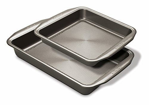 Circulon Momentum Deep Baking Trays Set of 2 - Non Stick Roasting Tins, Durable Dishwasher Safe Bakeware, 39 x 25.5cm & 25.5cm Square, Grey
