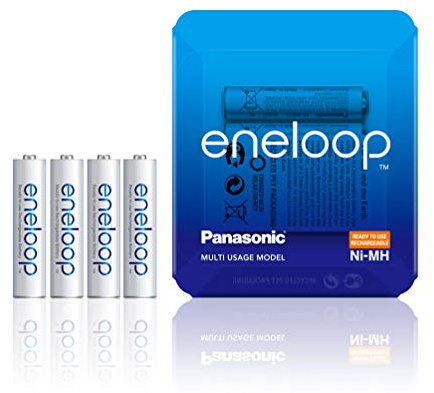 Panasonic eneloop AAA Rechargeable Ready-To-Use Ni-MH Batteries, Pack of 4. (BK-4MCCE/4LE)