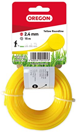 Oregon 69-362-Y Yellow Round Strimmer Line/Wire for Grass Trimmers and Brushcutters, 2.4 mm x 15 m