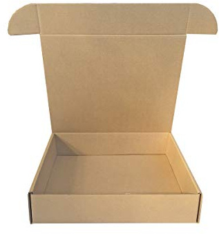 Cajeando - Pack de 20 Cajas de Cartón Automontables 39 x 34 x 8,5 cm Para Envíos y Mudanzas Color Marrón y Microcanal Fabricadas en España
