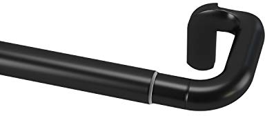 Umbra Twilight enkel gardinstång lindas runt-design för mörkläggning eller mörkläggningsgardiner för rum, 71–122 cm, svart