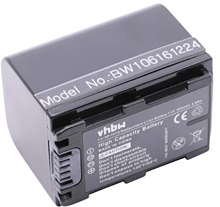 vhbw Batería Compatible con Sony DCR-SR210(E), DCR-SR190(E), DCR-SR290(E) cámara de vídeo (950 mAh, 7,2 V, Li-Ion) con Chip