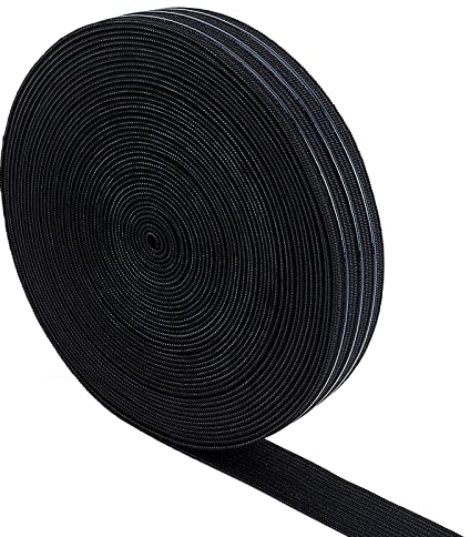 BENECREAT 10 Yards/9m 25mm Breites Rutschfestes Gummiband Gerades Silikon-Elastisches Greifband Flacher Bund Für Das Nähen von Kleidungsstücken, Schwarz