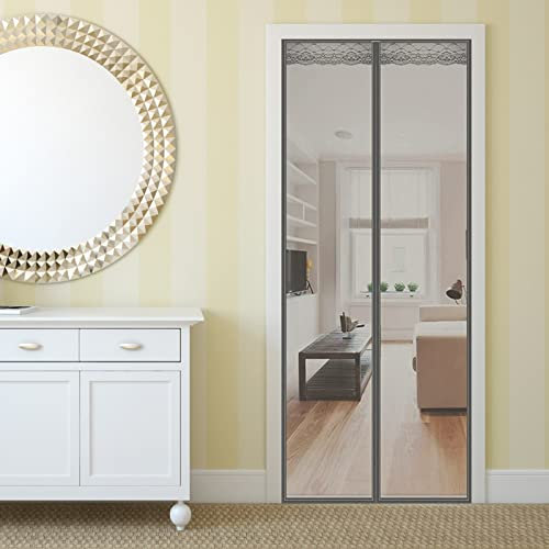 Mosquito Net Door, Magnetic Window, 125 x 270 cm (49 x 106 inches) with Magnet, Moschiera Prevents Insects from Getting into Bedroom, White