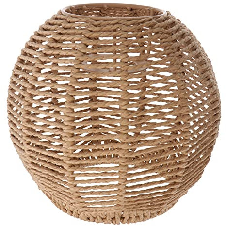 Boho Licht Shades Decke Rattan Kronleuchter Imitiert Woven Lampe Schatten Dekorative Lampenschirm Für Home
