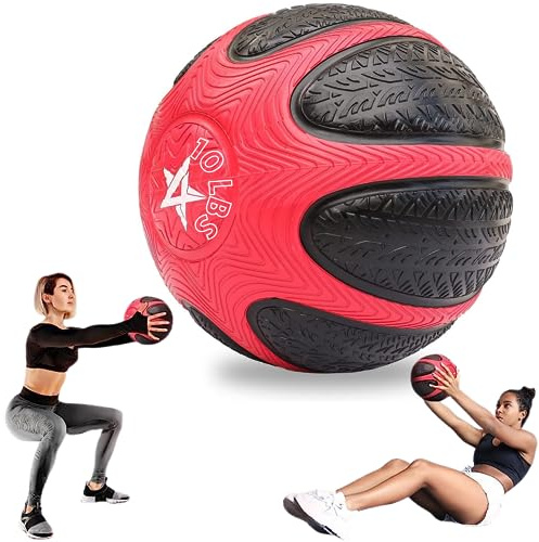 Yes4All Fuel Medicina Ball con Mango Estructurado, Peso codificado por Colores para Control, Comodidad Durante el Entrenamiento, Material de Goma para una Larga Vida útil