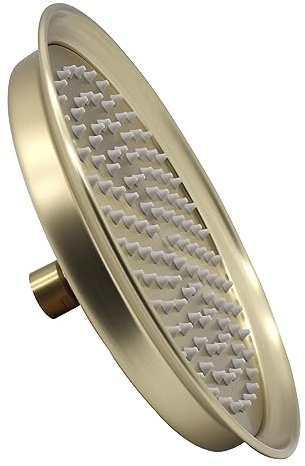 Cabezal de ducha tipo lluvia de metal sólido 304 de acero inoxidable perfecto para reemplazo, cabezal de ducha tradicional grande fijo de 9 pulgadas, dorado cepillado GETSHOWERSET