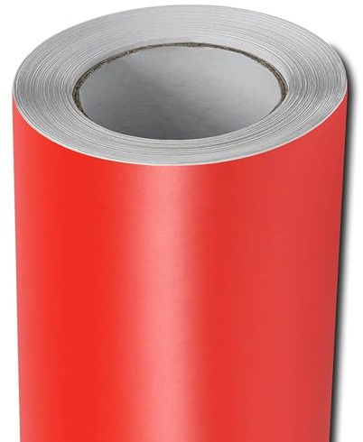 Folindo Autofolie Rot Matt (15€/m²) - 100 x 152 cm – Selbstklebende Auto Lackschutzfolie mit Luftkanal Technik – Blasenfreie Auto Folierung inkl. Rakel & Cutter – Car Wrapping Folie
