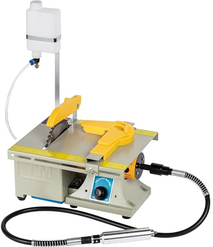 Lapidary Wet Saw with 100 cm Flexible Shaft 110V for Rock Cutting | 200W 30mm Jewelry Cutting Machine, Water Drip System, 0-10000 RPM, Grinder Polisher for Gemstone Wood Jade Stone
