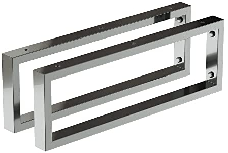 Aqua Bagno | Wandkonsole aus Edelstahl - stabile Waschtischhalterung & Regalträger, 2er Set, silber