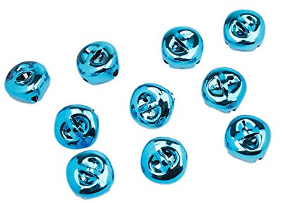 Wambere 100 Stück 8mm Glöckchen zum Basteln,Kleine Glöckchen,Rostschutz Glöckchen,Mini-Glöckchen,Metallglöckchen Optimal für Handwerk,Schmuck,Festival Dekoration,Haustier Glocken,Blau