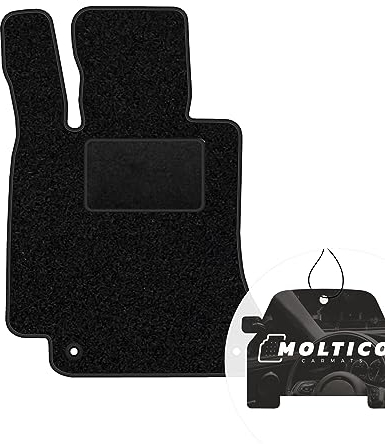 moto-MOLTICO Fahrer Fußmatte Auto Velours Fahrerseite Autoteppiche Schwarz Fahrermatte 1-teilig passend für Mercedes-Benz C-Klasse W205 2014-2021