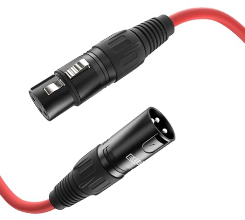 ETEC, cavo XLR, microfono, spina su presa, di prolunga, rosso, 1,50 m
