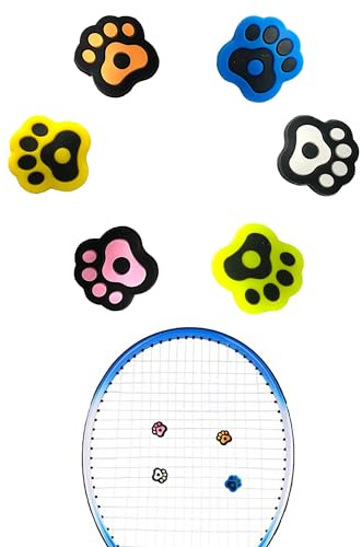OHYER 6 pièces Amortisseur de Raquette en Silicone pour Accessoires de Tennis Antichoc de Tennis Racquetball Amortisseur de Tennis Long Griffe de Chat Raquette de Tennis Raquette de Badminton