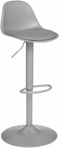 Silla Alta Ajustable de Cocina - Silla de Bar Ajustable - Estilo y Confort para Muebles Bar y Cocinas - - Gris Ratón de Metal - 103 x 45 x 45 cm