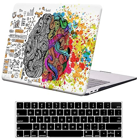 AUSMIX Hülle Case Kompatibel mit MacBook Pro 13 Zoll 2024 2023 2022 2021-2016 M2 M1 A2338 A2289 A2251 A2159 A1989 A1706 A1708 mit/ohne Touch Bar,Plastik Hartschale Schutzhülle Cover,Farbe Gehirn