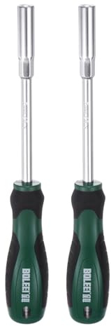QUARKZMAN Chiave a Dado Metrico 7mm Cr-V con Asta Cava Esagonale 2pz | Cacciavite a Bussola con Punta, Non Magnetica e Manico Antiscivolo, per Riparazioni Automobilistiche