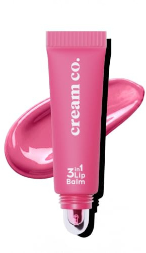 cream co. 3in1 Lippenbalsam mit Hyaluron, Ceramid & Sheabutter, Vegan Tinted Lip Balm für Feuchtigkeitsspendender & Barriere Reparierend, Lippenpflege zum Schutz vor Trockenen Lippen, Kaugummi