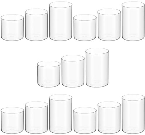 Cabilock Lot De 5 Bougeoirs en Verre Simples Résistants À La Chaleur Vides Élégants pour Décorations De Mariage Et De Fête 3 Pièces X 5