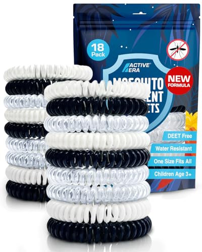 Active Era Bracelet Anti-Moustique Enfant & Adulte [Lot de 12] – Répulsif Naturel, 100% Sans DEET, Waterproof – Jusqu’à 250h de Protection Extérieure Contre les Moustiques & Insectes