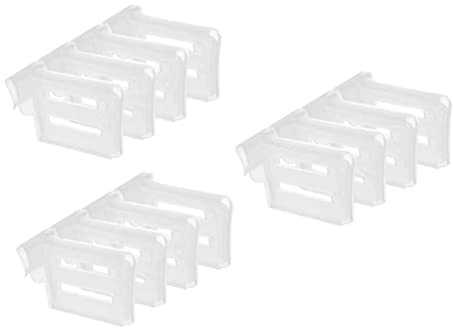 Veemoon Adjustable Drawer Dividers 12pcs White Plastic with Telescopic Lengthening Design for Organizing in Refrigerator Side Door and Dresser Drawer Storage