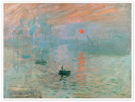 Posterlounge Impression, Sonnenaufgang Poster | 40 x 30 cm von Claude Monet Türkis Wandbilder Wanddeko