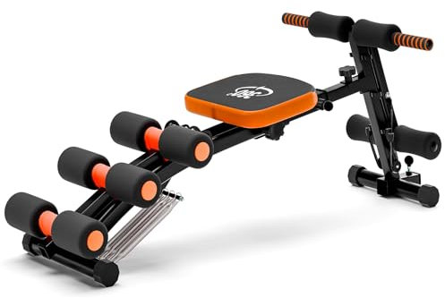 Karelwui All-in-One-Bauchmuskelbank, Bauchtrainer für das Heim-Fitnessstudio, Bauch-Trainingsbank multifunktionale, verstellbare Bauch-Crunch-Maschine, Bauch-Trainingsausrüstung, Schwarz