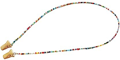 VALICLUD Bunte Brillenkette mit Acrylperlen und Metallclips Modische Aufhängekette für Brillen zum Schutz bei Sport und Wandern