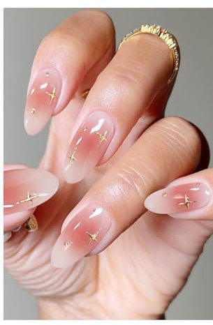 JMEOWIO Nagelfolie UV Härtend Hell Rosa Stern UV Gel Nail Strips Nagelsticker Nagelaufkleber Nail Art Dekoration Nageldesign Zubehör