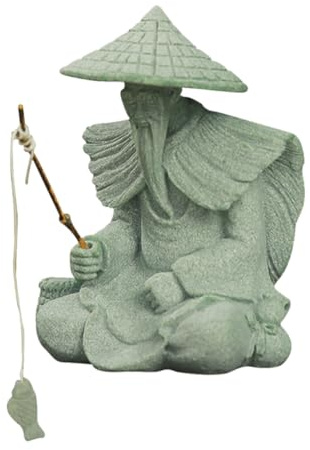 SOLUSTRE Ornament Figure Model Miniature Garden Mini Tank Zen Statue Decor Desktop Stone Aquarium Adornment Fish Sand Large Old Fisherman Decoration