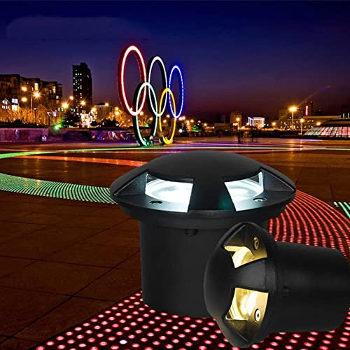 GUODDM Luces Led Suelo Terraza Exterior - LED Foco Empotrable Al Aire Libre, Luz Subterránea LED AC85-265V, Luces Empotradas A Prueba De Agua IP67, Transmisión De Luz Única(White Light,9W)