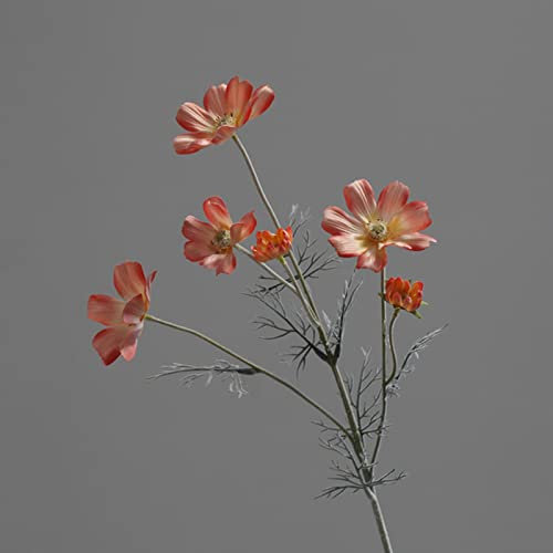 LuMOUzhou Bouquet di crisantemi artificiali in seta e margherite perfette(Coral Pink)