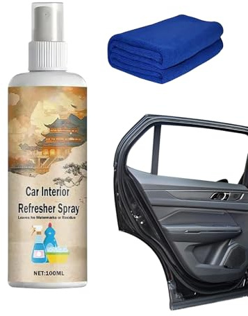 Pulitore Interni Veicolo,Detergente 100ml per Cruscotto e Interni Auto - Rimuove Macchie da Tappezzeria Sedili in Pelle Tessuto Moquette con Pulizia Profonda