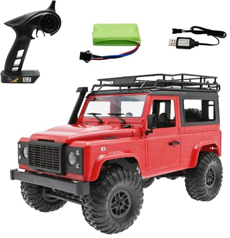 Ichlovdu RC-lastbil RTR terrängfordon klätterbuggy crawler terrängbil 4WD 1:12 MN 90 höghastighetsradio fjärrstyrd bil leksak födelsedagspresent för pojkar vuxna (röd)