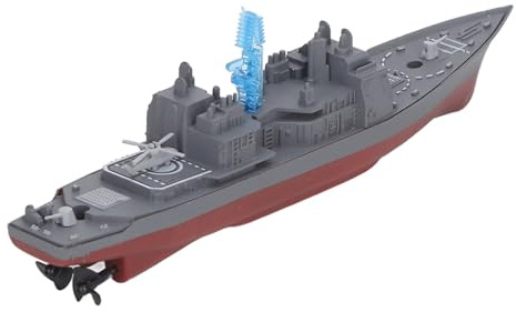 Bonbela 2,4 GHz Ferngesteuertes Boot RC Kriegsschiff Spielzeug für Erwachsene mit Magnetischer USB-Aufladung, Wasserdichtes Design, Hochgeschwindigkeitssimulation, Marinegrau (803B)