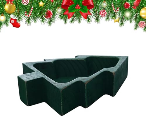Cuenco de vela de madera, decoración rústica de árbol de Navidad para el hogar, cuencos de madera rústicos, mesa de café, decoración para mesa de granja, aperitivos, comida, escritorio, oficina