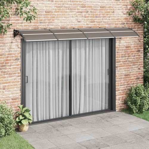 Sonnensegel Manuelle Gelenkarmmarkise,Türvordach Schwarz und Transparent 350x75 cm Polycarbonat,Für Outdoor Terrasse Balkon,Einfache Montage Ohne Bohren