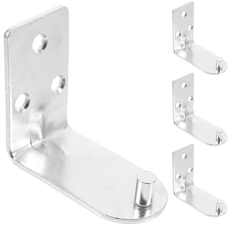 SHOWERORO 4pcs Wall Mounted Iron Fire Extinguisher Bracket, Sturdy L-shaped Hook Wall Mount for Fire Extinguisher Home, Quick Installation, Space Saving, Fits 2 Kg-4 Kg | Fits 2kg to 4kg Units, No Tools Required, Silver Finish for Offices and Commercial Buildings