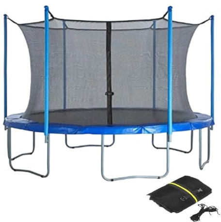 Jonuin Trampolin Netz 305 6 Stangen, Trampolin Sicherheitsnetz für Gartentrampoline, Ersatznetz Tampolin innenliegend Netz mit Reißverschluss und Schnallen, Netzhöhe 180 cm
