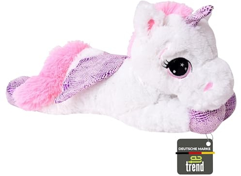 TE-Trend Einhorn-Kuscheltier 45cm - Plüschfigur für Magische und Fantasiefördernde Spielstunden - Stofftier Mit Glitzer Horn