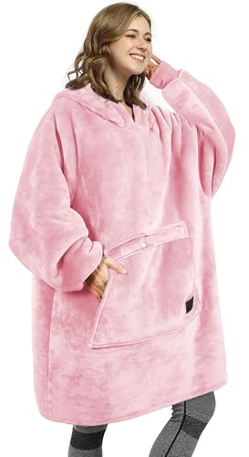 Catalonia Oversized Wearable Blanket Hoodie Sweatshirt, Comfortable Sherpa Lounging Pullover for Adults Men Women Teenagers Wife Girlfriend Gift
