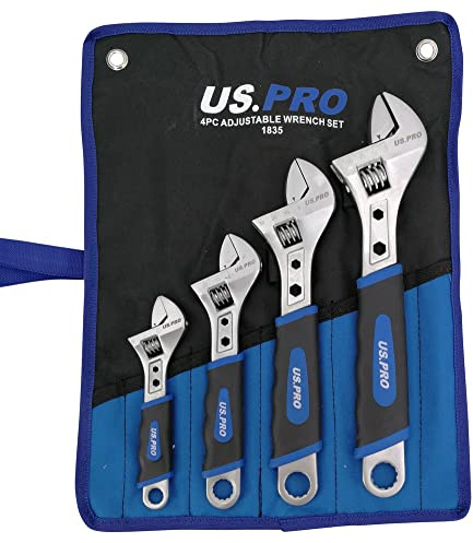 US Pro 1835 Rollgabelschlüssel-Satz-Set 4-tlg 150 200 250 300 mm Engländer 6 8 10 12