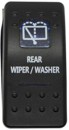 LED-Mafia Heckscheibenwasser Scheibenwischer Scheibenwasser- Rear Wiper Washer - Symbol Kippschalter Wippschalter Schalter Auto Boot KFZ LKW Licht 12V 24V